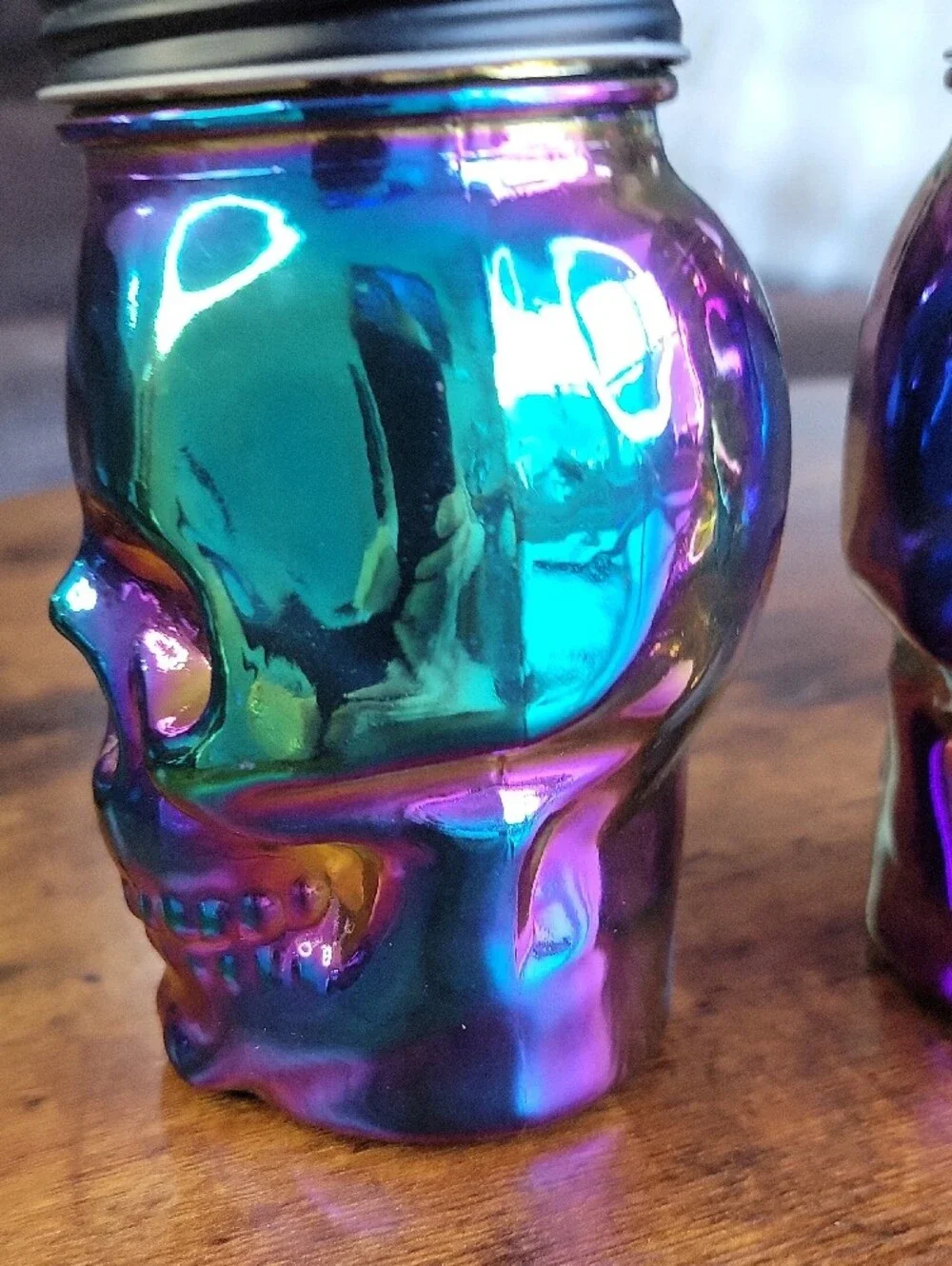 Halloween Skull Sippers Set Iridescent Multi-Color (2 Pack)